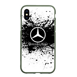 Чехол iPhone XS Max матовый Mercedes-Benz: Black Spray, цвет: 3D-темно-зеленый