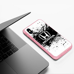 Чехол iPhone XS Max матовый Honda: Black Spray, цвет: 3D-баблгам — фото 2