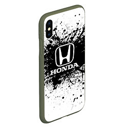 Чехол iPhone XS Max матовый Honda: Black Spray, цвет: 3D-темно-зеленый — фото 2