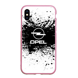 Чехол iPhone XS Max матовый Opel: Black Spray, цвет: 3D-розовый