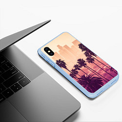 Чехол iPhone XS Max матовый Los Angeles, цвет: 3D-голубой — фото 2