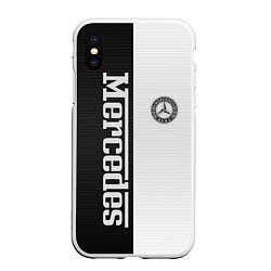 Чехол iPhone XS Max матовый Mercedes B&W, цвет: 3D-белый