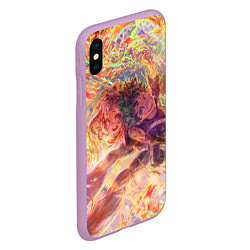 Чехол iPhone XS Max матовый Boku no Hero Academia, цвет: 3D-сиреневый — фото 2