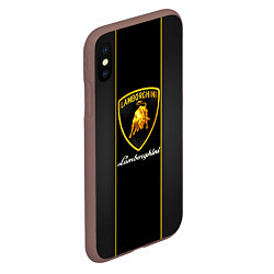 Чехол iPhone XS Max матовый Lamborghini Luxury, цвет: 3D-коричневый — фото 2