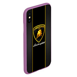 Чехол iPhone XS Max матовый Lamborghini Luxury, цвет: 3D-фиолетовый — фото 2