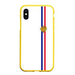 Чехол iPhone XS Max матовый Франция: лента с гербом