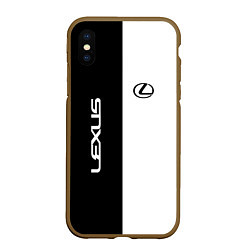 Чехол iPhone XS Max матовый Lexus: Black & White, цвет: 3D-коричневый