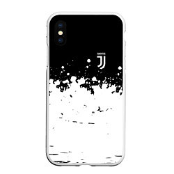 Чехол iPhone XS Max матовый FC Juventus Sport, цвет: 3D-белый