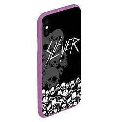 Чехол iPhone XS Max матовый Slayer: Dark Skulls, цвет: 3D-фиолетовый — фото 2