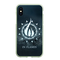 Чехол iPhone XS Max матовый In Flames: Cold Fire, цвет: 3D-салатовый