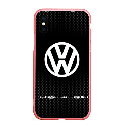 Чехол iPhone XS Max матовый Volkswagen: Black Abstract, цвет: 3D-баблгам