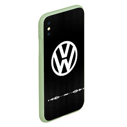 Чехол iPhone XS Max матовый Volkswagen: Black Abstract, цвет: 3D-салатовый — фото 2