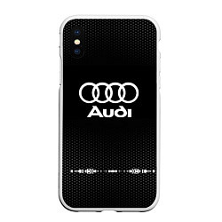 Чехол iPhone XS Max матовый Audi: Black Abstract, цвет: 3D-белый