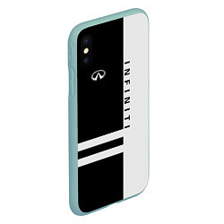 Чехол iPhone XS Max матовый Infiniti: B&W Lines, цвет: 3D-мятный — фото 2