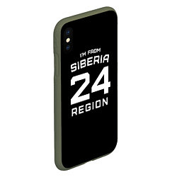 Чехол iPhone XS Max матовый Im from Siberia: 24 Region, цвет: 3D-темно-зеленый — фото 2