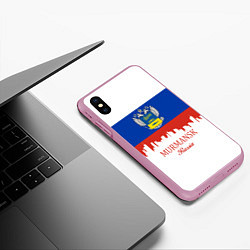 Чехол iPhone XS Max матовый Murmansk: Russia, цвет: 3D-розовый — фото 2