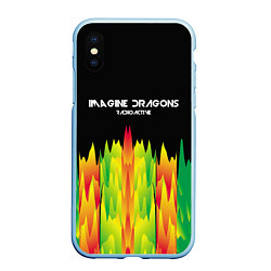 Чехол iPhone XS Max матовый Imagine Dragons: Radioactive, цвет: 3D-голубой