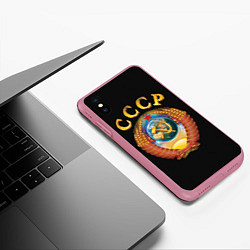Чехол iPhone XS Max матовый Советский Союз, цвет: 3D-малиновый — фото 2