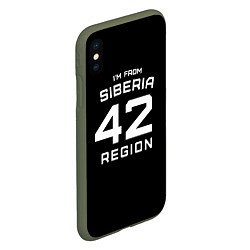 Чехол iPhone XS Max матовый Im from Siberia: 42 Region, цвет: 3D-темно-зеленый — фото 2