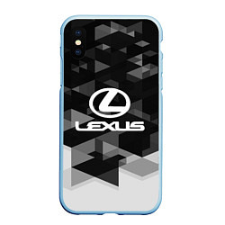 Чехол iPhone XS Max матовый Lexus sport geometry, цвет: 3D-голубой