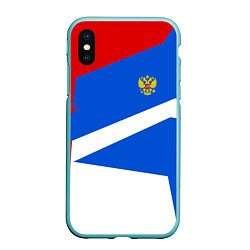 Чехол iPhone XS Max матовый Russia: Light Sport, цвет: 3D-мятный