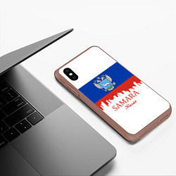 Чехол iPhone XS Max матовый Samara: Russia, цвет: 3D-коричневый — фото 2