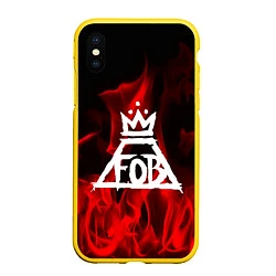 Чехол iPhone XS Max матовый Fall Out Boy: Red Flame, цвет: 3D-желтый