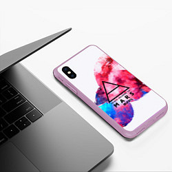 Чехол iPhone XS Max матовый 30 Seconds to Mars, цвет: 3D-сиреневый — фото 2