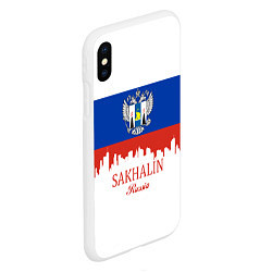 Чехол iPhone XS Max матовый Sakhalin: Russia, цвет: 3D-белый — фото 2