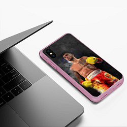 Чехол iPhone XS Max матовый Vasyl Lomachenko, цвет: 3D-розовый — фото 2