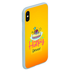 Чехол iPhone XS Max матовый Happy Birthday, цвет: 3D-голубой — фото 2