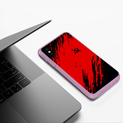 Чехол iPhone XS Max матовый USSR: Red Patriot, цвет: 3D-сиреневый — фото 2