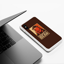 Чехол iPhone XS Max матовый Soviet Bear, цвет: 3D-белый — фото 2