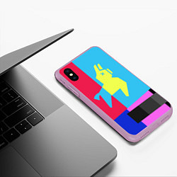 Чехол iPhone XS Max матовый Цветная Лама, цвет: 3D-сиреневый — фото 2