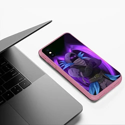 Чехол iPhone XS Max матовый Violet Raven, цвет: 3D-малиновый — фото 2