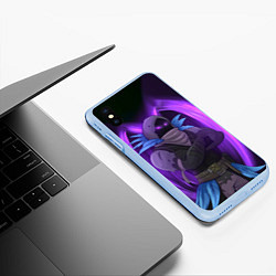 Чехол iPhone XS Max матовый Violet Raven, цвет: 3D-голубой — фото 2