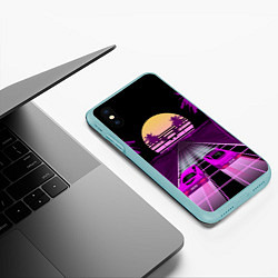 Чехол iPhone XS Max матовый Digital Race, цвет: 3D-мятный — фото 2