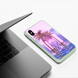 Чехол iPhone XS Max матовый Digital Miami, цвет: 3D-салатовый — фото 2
