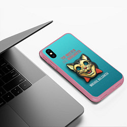 Чехол iPhone XS Max матовый The Master & Margarita, цвет: 3D-малиновый — фото 2