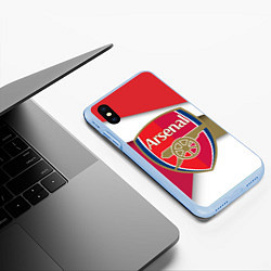 Чехол iPhone XS Max матовый FC Arsenal, цвет: 3D-голубой — фото 2