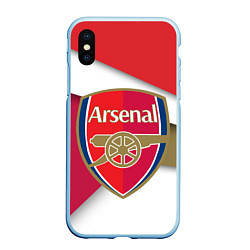 Чехол iPhone XS Max матовый FC Arsenal, цвет: 3D-голубой