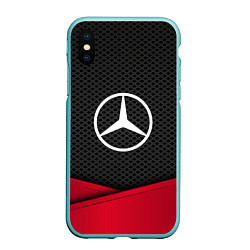 Чехол iPhone XS Max матовый Mercedes Benz: Grey Carbon, цвет: 3D-мятный