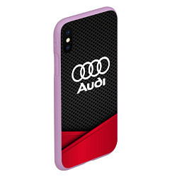 Чехол iPhone XS Max матовый Audi: Grey Carbon, цвет: 3D-сиреневый — фото 2
