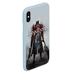Чехол iPhone XS Max матовый Bloodborne: Hell Knight, цвет: 3D-голубой — фото 2