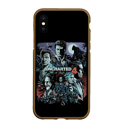 Чехол iPhone XS Max матовый Uncharted 4, цвет: 3D-коричневый