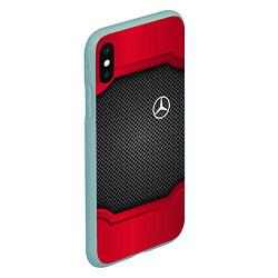 Чехол iPhone XS Max матовый Mercedes Benz: Metal Sport, цвет: 3D-мятный — фото 2