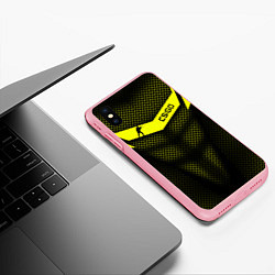 Чехол iPhone XS Max матовый CS:GO Yellow Carbon, цвет: 3D-баблгам — фото 2