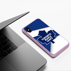 Чехол iPhone XS Max матовый Toronto Maple Leafs, цвет: 3D-сиреневый — фото 2