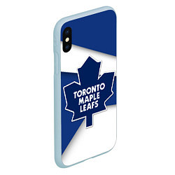 Чехол iPhone XS Max матовый Toronto Maple Leafs, цвет: 3D-голубой — фото 2