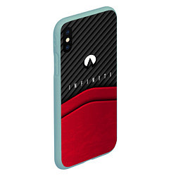 Чехол iPhone XS Max матовый Infiniti: Red Carbon, цвет: 3D-мятный — фото 2